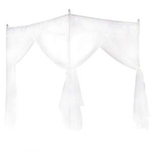 Baldaquin Rideaux de lit - Beau Design de Dentelle Moustiquaire de Lit Pliable Moustiquaire baldaquin pour Lits Simples/Doubles 1.2 * 2 * 2M pour Mariage, Voyage, Usage Domestique (Fictory-EU, neuf)