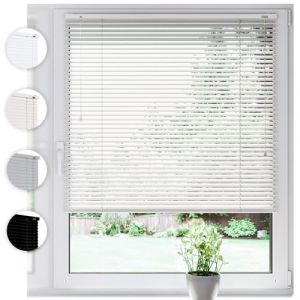 Store en Aluminium SONELLO intérieur 70cm x 130cm Blanc Store vénitien en Aluminium Klemmfix sans perçage: Protection visuelle Anti-éblouissement Contre la lumière et Solaire pour fenêtres et Portes (GardenFlora - Home & Garden, neuf)