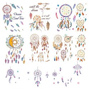 craspire Dream Cat Cher Stickers Plume Autocollants Color&eacute; Dream Come True Fen&ecirc;tre Autocollants Imperm&eacute;able Amovible Vinyle Art Mural pour Toilettes Chambre Salon D&eacute;corations (CRASPIRE FR, neuf)