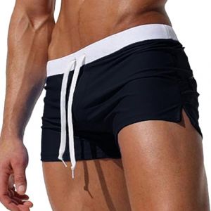 Boxer de Bain Calecon de Bain Homme Short de Bain Long Surf Bronzant Fantaisie Transbronzant Bermuda Unie Plage Sport Piscine Transbronzant Vente Flash Sexy Maillot de Bain Homme XXL L (TOFOTL✈8-21 Jours Arrivent, neuf)