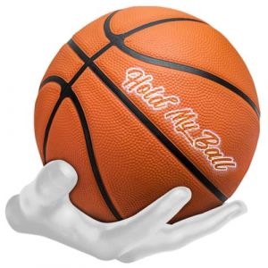 GIUSOBG Support Mural pour Basket-Ball 22cm x 17cm Support Ballon Basket avec 3vis, Support de D&eacute;coration Artistique Ultra s&ucirc;r et Stable pour Basket, Football, Volley-Ball, Rugby (Blanc) (BINHENGEU, neuf)