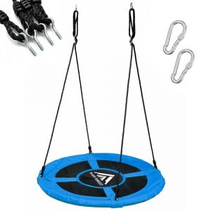 Extralink Balancoire Nid D'oiseau – Balancoire Ronde 100 cm, Charge 150 kg, Résistante aux Intempéries, Sécurisée, pour Enfants et Adultes, Usage Intérieur et Extérieur, Couleur Bleue (Batna_24, neuf)
