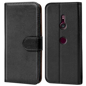 Verco Coque pour Sony Xperia XZ3, Housse Portefeuille pour Xperia XZ3 Etui en Cuir Synth&eacute;tique Fonction Stand Case, Noir (ATS-Discounter, neuf)