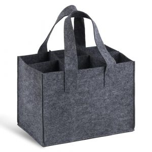 1 Pcs Sac &agrave; Vin en Feutre 6 Compartiments, Sac &agrave; Bouteilles pour 6 Bouteilles, Porte Bouteille Vin, Sac Bouteille Vin, Porte-Bouteilles, Sac de Transport avec Poign&eacute;e R&eacute;utilisable pour Vin Champagne (ManZhuoXin, neuf)