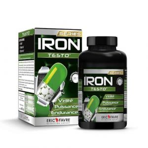 IRON TESTO - Booster de Testostérone - Virilité, Puissance, Endurance - Formule Complète avec Tribulus Terrestre, Maca et Ginseng - Sans Nano-Particules - 90 Gélules - Laboratoire Français Eric Favre (Eric Favre - Boutique Officielle, neuf)