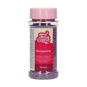 FunCakes Nonpareils Mauve: Sprinkles de g&acirc;teau, bon go&ucirc;t, parfait pour la d&eacute;coration de g&acirc;teaux, des centaines et des milliers de sprinkles. 80 g. (Univers Cake, neuf)