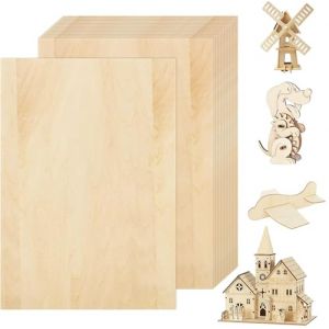 ASelected Lot de 15 Feuilles de Contreplaque A4 Plaque de Bois Naturel, 300 × 210 × 3 mm Feuilles de Bois, Minces de Bois Pour Bricolage Artisanate en Bois Modèles et Peintures… (ASelected, neuf)