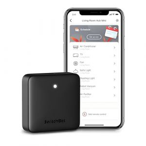 SwitchBot Hub Mini Télécommande Intelligente, Port Infra-Rouge, Wi-FI Compatible, Commande Climatisation, Compatible avec Alexa, Google Home, Siri, IFTTT (Black) (SwitchBot, neuf)