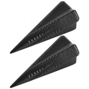 LDHHYH 2 pièces Coin de fendage Rotatif forgé en Acier Coin de 1,6 kg, Coin Grenade en Acier, Coin Eclateur pour Fendage de Bûches, Coin de fendage de Bois, Coin d'abattage Noir (ZHENG YANHUA, neuf)