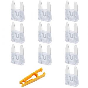 JatilEr 10 Pièces Fusible Voiture, Fusibles pour Auto Mini 25A, Voiture Fusible avec 1 Extracteur de Fusibles pour Voiture/Camping-Car/Camion/Moto/Bateau (Le Tian Europe, neuf)