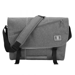 OIWAS Sac a Bandouliere Toile Messenger 14 Pouces Portable Sac à Bandoulière Cartable Besace Pochette pour Ordinateur pour l'École, le Travail et les Voyages Gris (oiwaskim, neuf)