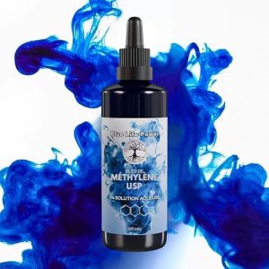Blue Life Power | Solution de bleu de m&eacute;thyl&egrave;ne &agrave; 1% - 100 ml | Ultra Haute Puret&eacute; USP - Test&eacute; | Sans m&eacute;taux lourds | Bleu de M&eacute;thyl&egrave;ne | Bouteille en verre | Blue Life Power&reg; (Blue Life Power, neuf)