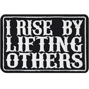 Écusson Thermocollant Motivation "I rise by lifting others" Écusson Heavy Metal à coudre/à repasser Écusson Biker Appliqué/Application pour tous les tissus | 90x30mm (EXPRESS-STICKEREI, neuf)