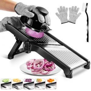 MASTERTOP Mandoline Inox &agrave; L&eacute;gumes R&eacute;glable, Trancheuse de Cuisine Professionnel, Mandoline Japonaise Manuelle Multifonctionnelle avec Lames Tranchantes pour Diff&eacute;rents Epaisseurs de Coupe (MASTERTOP, neuf)