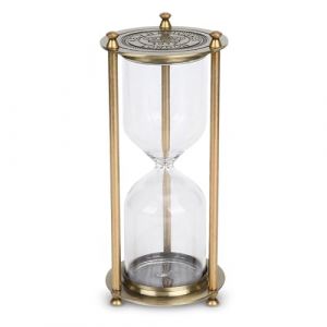 Sablier，Sablier sablier 15 Minutes,Sablier 15 Minutes,Horloge de Sable Noir en Laiton Vintage,Décoration de Salon,sablier minuterie,sablier décoratif,Sablier élégant,Sablier doré (M) (KnowStoree, neuf)