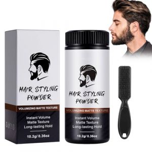 Rostblant Poudre de texture pour hommes,Livr&eacute; avec brosse &agrave; cheveux， Poudre de coiffage mat, Poudre de cheveux professionnelle, Poudre de coiffage volume，Poudre de coiffage pour femmes hommes (QunF-EU, neuf)