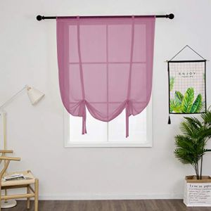 SIMPVALE 1 Pièce Store Romain Translucide Tulle Rideaux Voilages Vertical Poche de Tige pour Chambre Cuisine Salon, Violet, Largeur 120cm x Hauteur 120cm (Gazelle E-Commerce, neuf)