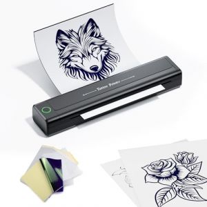 TATELF H1 Thermocopieur Tatouage Bluetooth, Imprimante Stencil Tatouage, Imprimante de Tatouage, Machine Transfert de Tatouage pour Artistes de Tatouage et débutants avec 10 Feuilles de Papier (TATELF OFFICIAL UK, neuf)