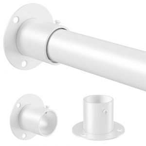 Venwemong Tringle &agrave; v&ecirc;tements extensible en acier inoxydable avec douilles de fixation pour placard et rangement Noir Diam&egrave;tre 25 mm 70-90 cm (LIEUR, neuf)