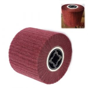 Docache Brosse en Nylon Rouleau de Pon&ccedil;age Brosse Rouleau de Satin Meuleuse pour le lustrage de m&eacute;taux bruts pour Machine &agrave; Satiner Rouleau Abrasif 120 x 100 mm (Grana 320) (YaoYao Know, neuf)