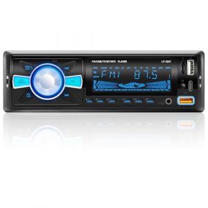 RDS Autoradio Bluetooth avec Port de Charge Type‑C, FM/AM Poste Radio Voiture Bluetooth 5.0, 4x65W Autoradio 1 Din Supporte Main Libre/2 USB/AUX/SD/TF/EQ/DSP/MP3 Player, 7 Couleurs &Eacute;clairage (LingFeng DE, neuf)