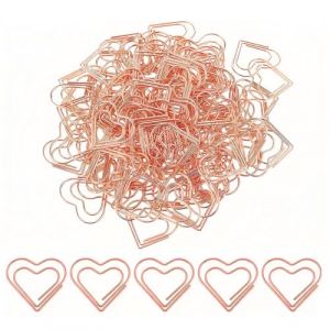 KLINNA Lot de 50 trombones en forme de c&oelig;ur or rose, petits et nobles dans un distributeur, id&eacute;es avec c&oelig;ur, motif amour, trombones et clips &agrave; papier, bureau, &eacute;cole, salle de classe, trombones (or (Mitsausli O&Uuml;, neuf)