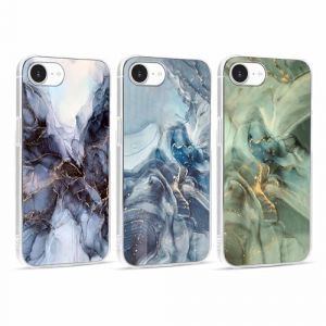 Xylota 3 x Coque pour iPhone 16e/SE 4/SE 2025 6,1",Transparente &Eacute;tui Ultra Mince Silicone Souple TPU Case avec Aesthetic Motif Marbre,Clair Bumper Antichoc Protection Housse Cover pour iPhone 16e,02 (AMCREST HOLDINGS, neuf)