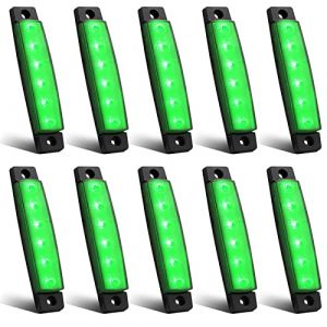 Biqing Feux de Gabarit LED Feux Latéraux Eclairage,LED Côté Marqueur Feux Indicateurs De Position Vert 24V Étanche LEDs Feuxs de côté pour Camion Remorque Camion Bus Bateau (YuanGu, neuf)