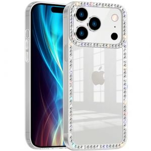 VAOXTY Coque compatible avec iPhone 17 Pro Max - Transparente - Avec strass 3D - Pour femmes et filles - Coque de protection en silicone souple - Motif strass brillants et scintillants (linnannanshop, neuf)