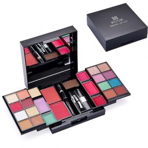 Holzsammlung Ensemble Maquillage Femme, 25 Couleurs Palette de Maquillage Kit, Ensemble-cadeau de Maquillage avec Ombre à Paupières, Rouge Lèvres, Eyeliner, Brosse Cosmétique (TeencentsMallEU, neuf)
