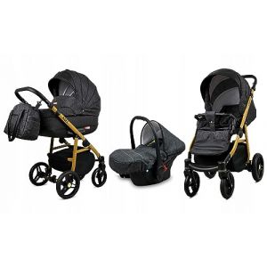 BabyLux&reg; Enfant Poussette Combin&eacute;e Set 3 en 1 - Axel - incl. Nacelle, Canne, Si&egrave;ge de voiture - Si&egrave;ge Auto - Landau B&eacute;b&eacute; - avec Sac &agrave; langer, Habillage pluie, Moustiquaire etc. (BabyLux-shop, neuf)