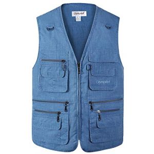 Gilet Veste sans Manches en Coton Multipoches pour Camping Chasse Pêche Photographie Homme,Gilet de Plein air,Veste sans Manches Multi-Poches pour Hommes,Veste de Sport devoyage,Photographie,pêche (xinshangtongheng, neuf)