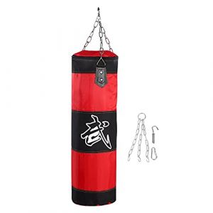 Alomejor Sac de Frappe Boxing Sac de Boxe Professionnel Sac de Sable Vide avec Cha&icirc;nes pour Fitness Boxe MMA(80cm-Rouge) (Etmuxtr-EU, neuf)