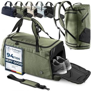 Sac de Sport Homme/Femme + Fonction &agrave; Dos, Compartiment Chaussures, Trousse Toilette | 40/60L Cabas de Fitness Voyage Bain Bagage Gym Football Basket-Ball Tennis Yoga Gym Boxe Entra&icirc;nement Bag (PL|Concepts, neuf)