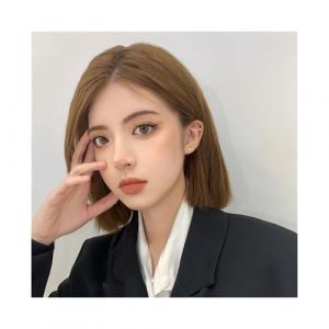 Perruque Synth&eacute;tique Couvre-t&ecirc;te complet en fibre synth&eacute;tique tiss&eacute;e haute temp&eacute;rature, longueur &eacute;paules, &agrave; la mode for cheveux courts Naturelles Perruques(740-light brown) (huasanzigui, neuf)