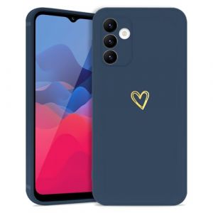 Lafunda Coque Compatible avec Samsung A15 5G/4G, Coque de Protection pour GalaxyA15 5G/4G Motif de C&oelig;ur Silicone Antichoc Housse &Eacute;tui pour Samsung Galaxy A15 5G/4G Case Bleu Fonc&eacute; (ukyisizan, neuf)