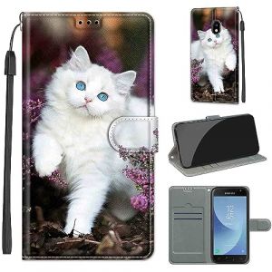 TOMYOU Coque pour Samsung Galaxy J3 (2017) &Eacute;tui, avec [B&eacute;quille] [Fentes pour Cartes] Antichoc Cuir Premium Flip Case Portefeuille Housse Compatible Samsung Galaxy J3 (2017) (WGR Global Business, neuf)