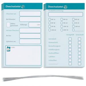 Lot de 100 &eacute;tiquettes de vidange d'huile, &eacute;tiquettes de vidange d'huile, &eacute;tiquettes de service d'huile, &eacute;tiquettes de service d'huile, &eacute;tiquettes avec fil, 6 x 10 cm (shufangshangmao, neuf)