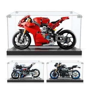 icuanuty Vitrine en acrylique pour mod&egrave;le de moto Lego 42130 Technic BMW M 1000 RR, rangement et organisation prot&eacute;g&eacute;s de la poussi&egrave;re, pour mod&egrave;le Lego 75953/21030/42130/42159, 55 x 25 x 33 cm (icuanuty EU, neuf)