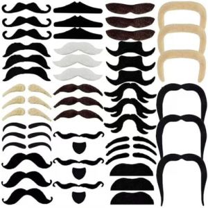 OIXEYA 48 Pi&egrave;ces Moustache D&eacute;guisement, Fausse Moustache, Moustache Autocollante, Fausse Moustache Autocollante, Fausse Barbe, Pour D&eacute;guisement, Accessoires de F&ecirc;te, Carnaval et Cosplay (DINODANUBE TRADING, neuf)