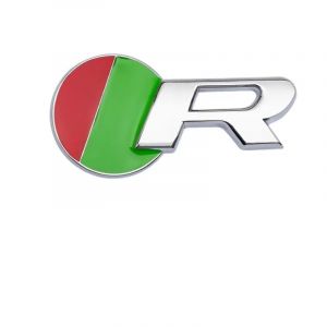 EPJDNADF Embleme Autocollant d&eacute;calcomanie adapt&eacute; Fit for Jaguar F-Pace F-Type I-Pace,Badge 3D M&eacute;tal Personnalis&eacute; Logo Carrosserie Badge d&eacute;coration Car D&eacute;coration Styling Accessoire,Silver-R (vincy666 store, neuf)