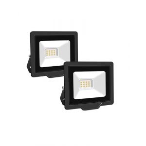 SKYWORLD 10W Projecteur LED Extérieur 2 pièce,1000LM Projecteur LED IP67 Etanche Spot LED Extérieur,6000K Blanc Chaud Projecteur Exterieur LED,Projecteur Extérieur pour Cour Jardin Garage Terrasse (FSYP, neuf)