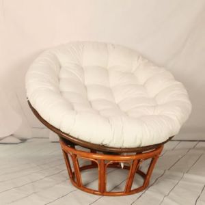 Bettschlange Coussin pour fauteuil suspendu, coussin pour fauteuil papasan, fauteuil de lecture, rond, coussin pour fauteuil suspendu papasan (chaises non incluses), blanc, 60 x 60 cm (Bettschlange, neuf)