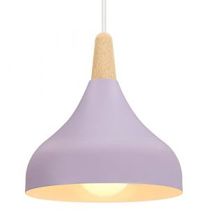 iDEGU Lustre Suspension Rétro Suspension Luminaire Moderne Style Goutte Chapeau Plafonnier E27 Métal Lampe Suspension pour Chambre Salle à Manger Cuisine, Ø 20CM (Mauve 1 Pack) (IDEGU, neuf)
