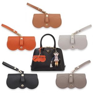 HaploS 5PCS &Eacute;tui &agrave; Lunettes Avec Clip Ceinture Rangement de Lunettes, &Eacute;tuis &agrave; Lunettes de Soleil Tendance, Pochette Lunettes avec Clip Ceinture, Sacs &agrave; Lunettes en Cuir Souple Avec Cordon (heqiwen, neuf)