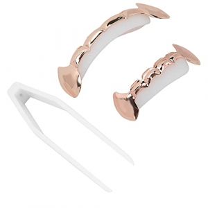 Generic Ensemble de Fausses Dents Hip Hop, Attelle de Dents en Cuivre Qui Ne Se D&eacute;colore Pas pour le Festival D'halloween, D&eacute;coration de R&eacute;utilisable pour les D&eacute;fil&eacute;s de Mode Hip Hop (Or Rose) (Shanbora, neuf)