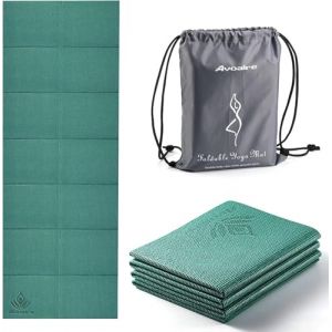 Avoalre Tapis Yoga Antidérapant et Pliable Tapis de Sport INDECHIRABLE Epais 5mm Tapis Yoga de Voyage 173x61CM pour Pilâtes, Gym, Aérobic, Stretching, Entraînement, Enfant et Femme avec Sac-Vert (LA FLEUR DE LOTUS SARL, neuf)