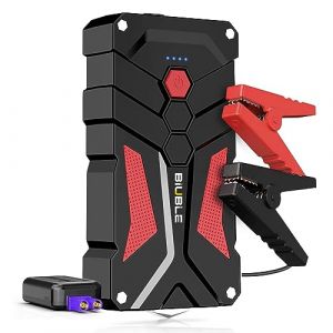 BIUBLE Booster Batterie Voiture 1500A, 12800mAh Démarreur de Voiture(Jusqu'à 7.0L Essence ou 5.5L Gazole), 12V Jump Starter avec Pinces de Sûreté Intelligentes, Lampe à LED, Marteau de Sécurité (AUTOOL PLUS, neuf)