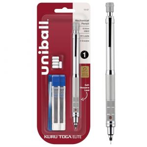 uni-ball Kuru Toga Elite Trousse de démarrage pour porte-mines 0,5 mm, HB #2, corps argenté, 1 pièce (OnySky, neuf)