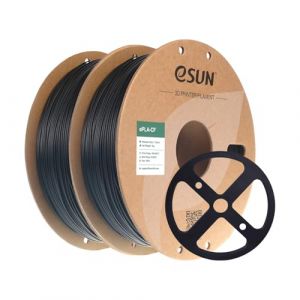 eSUN Filament PLA 1.75mm, ePLA-CF Filament PLA Chargé en Fibre de Carbone Précision Dimensionnelle +/- 0.03mm, 1KG par Bobine, 2 Bobines Filament,Noir+Noir (eSUN Official Store, neuf)
